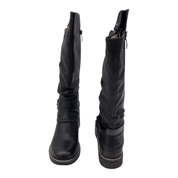 EMMSHU Brown Buckle Celsa Round Toe Buckle Heeled Western Boots Women's size 7.5 - Picture 7 of 10